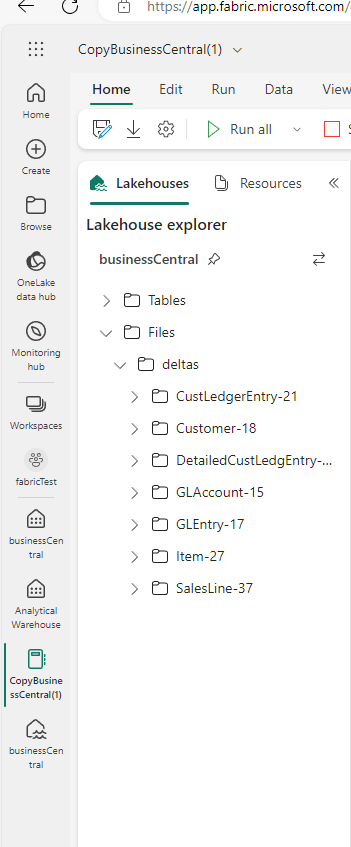Microsoft Fabric Lakehouse with BC data
